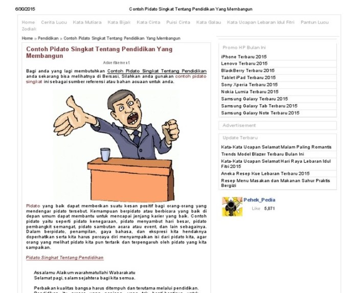 Pidato pendek tentang pendidikan