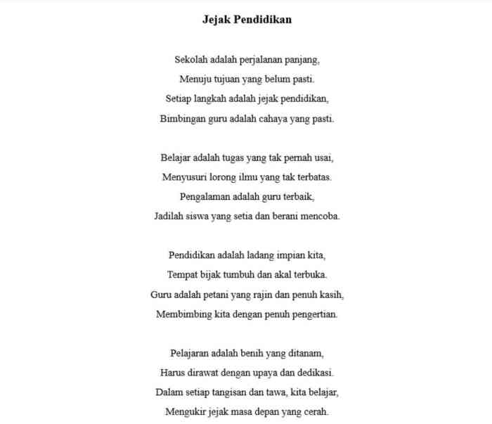 Puisi pendidikan 4 bait