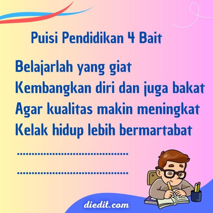Puisi tentang pendidikan 4 bait