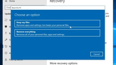 Cara install ulang windows 10 tanpa kehilangan data